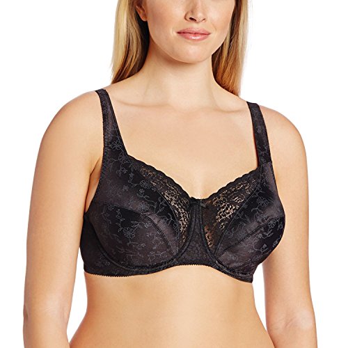 Playtex by Bali Classic Support Signature kwiatowy biustonosz z fiszbinami, Stary czarny, 75D
