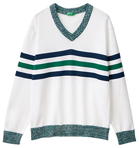 United Colors of Benetton Sweter męski, biały 901, XXL