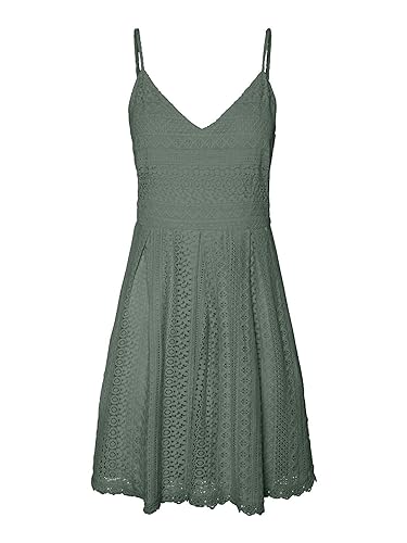 VERO MODA Damska plisowana sukienka VMHONEY LACE Pleated Singlet Dress EXP, Laurel Wreath, M