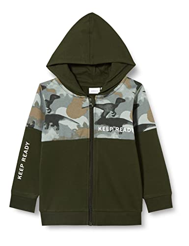 NAME IT Chłopięca bluza Nmmobert Sweat Card Wh Bru Box, rodzynka, 104