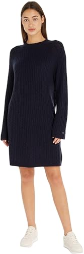 Tommy Hilfiger Damski sweter z miękkiej wełny Ao Cable C-nk, Pustynne niebo, S