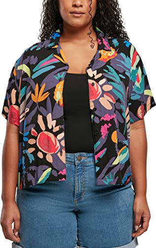 Urban Classics Women's Ladies Viscose Resort Shirt koszula damska, blackfruity, L