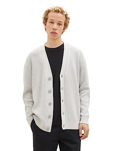 TOM TAILOR Denim Męska kurtka z dzianiny, 15398 – Light Stone Grey Melange, S