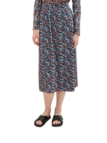 TOM TAILOR Damska plisowana spódnica ze wzorem, 32370-Navy Small Tie Dye Floral, 38