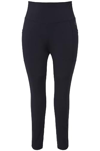 Ulla Popken Damskie legginsy sportowe, szybkoschnące, bardzo elastyczne spodnie, morski, 56W / 32L