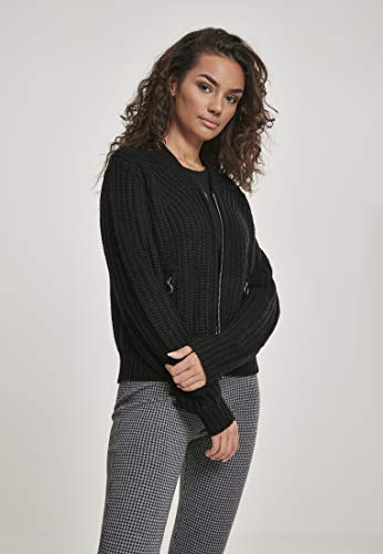 Urban Classics Damska kurtka z dzianiny, damska kurtka bomberka, czarny (Black 00007), XL