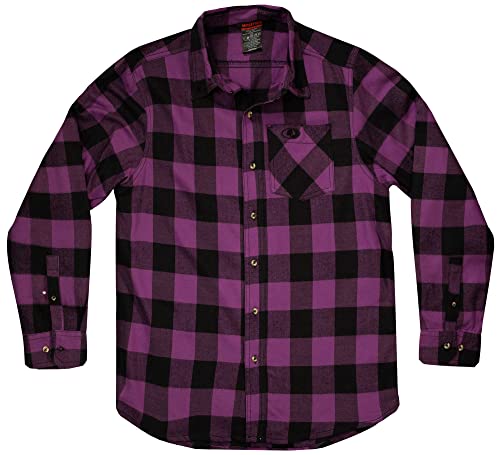Mossy Oak Męska koszula flanelowa Buffalo Plaid (1 opakowanie), Fioletowa bawola, 3XL