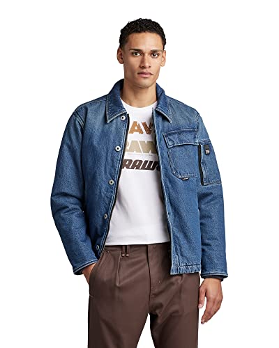 G-STAR RAW Kurtka męska Deck Padded Denim, Niebieski (Faded Sea Moss C967-d329), M