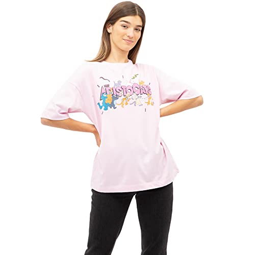 Disney Damska koszulka Aristocats Grupa, różowy, duży