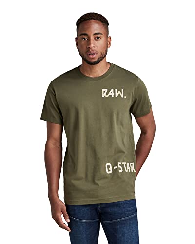 G-STAR RAW T-shirt męski Multiple 7411, zielony (Shadow Olive 336-b230), S