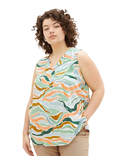TOM TAILOR Damski bluzka plussize 1035965, 31122 - Colorful Wavy Design, 52 Duże rozmiary