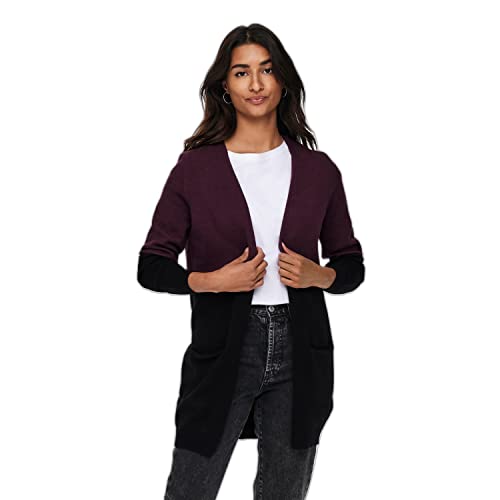 Only Kobiety Onlqueen L/S Knt Noos Kardigan, Windsor Wine Black, S