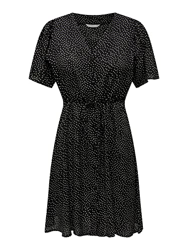 ONLY Damska sukienka ONLEVIDA S/S Short Dress WVN NOOS, Black/AOP:Milla DOT, S, Black/Aop:Milla Dot, S