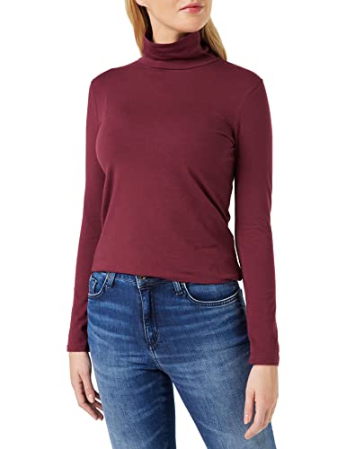 People Tree Damski golf Laila Roll Neck Top, Burgund, 36