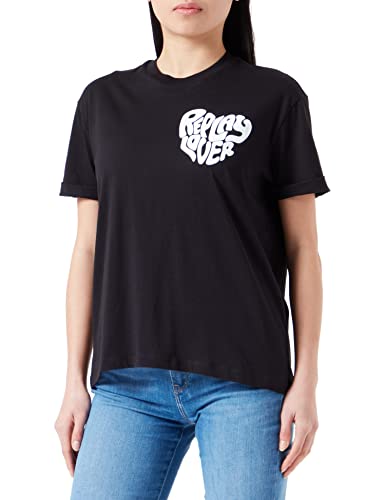 Replay T-shirt damski, 098 BLACK, XL