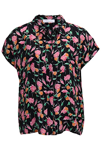 Tamaris Almada Bluzka damska, Black Beauty Multicolor Flower Aop, 34
