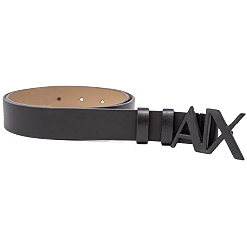 Armani Exchange Czarne Logo Pasek Damski, czarny, 95 cm