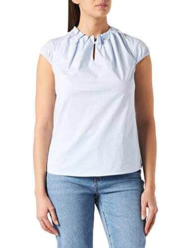 comma Damska bluzka z krótkim rękawem, 53 g6 Light Blue Stripes, 38 PL