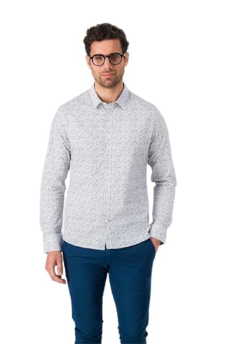 Teddy Smith Koszula męska Karton ML Biały/Kwiatowy Micro Niebieski Rozmiar XXL, Biały/Kwiatowy Micro Niebieski, XXL