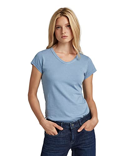 G-STAR RAW Damska koszulka Eyben Slim z dekoltem w serek, Blau (Lake Gd B059-d034), L