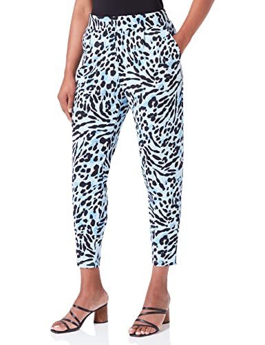 ICHI Damskie spodnie IHKATE PA14, 201893/Little Boy Blue Leo Print, M, 201893/Little Boy Blue Leo Print, M