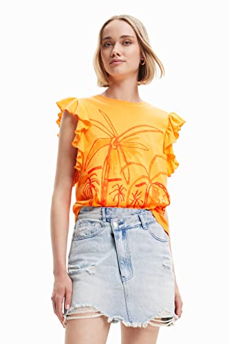 Desigual T-shirt damski, pomarańczowy, L