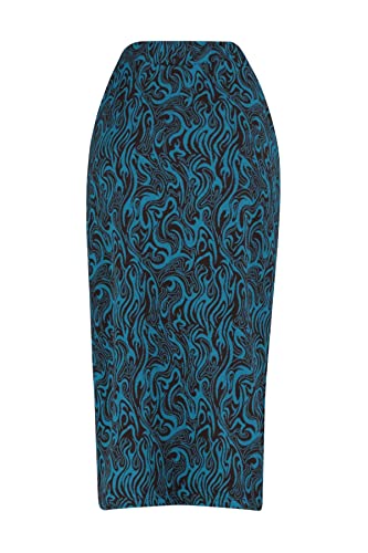 Trendyol Damska spódnica mini bodycon, dzianinowa, niebieska, L, NIEBIESKI, L