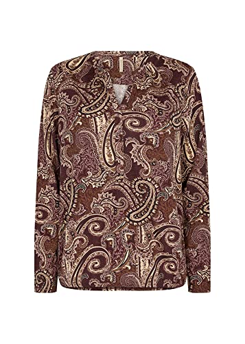 SOYACONCEPT Women's SC-Felicity AOP 394 damska bluzka, 5520 Wine red Combi, rozmiar S