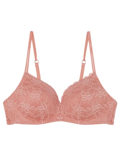 Women'secret Lovely Trójkątny Biustonosz Koronkowy Koralowy, Pomarańczowy, 90B