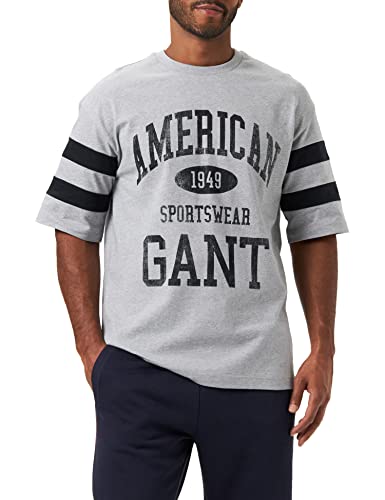 GANT T-shirt męski, szary melanż, L