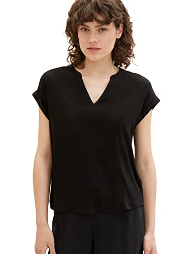 TOM TAILOR Damska bluzka Basic, 14482 – Deep Black, 34