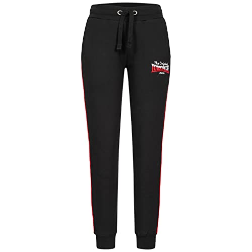 Lonsdale Damskie spodnie do biegania, czarny/czerwony/biały, rozmiar L