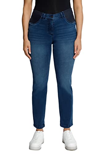 Ulla Popken Jeansy damskie, Ciemnoniebieski denim, 56 Plus