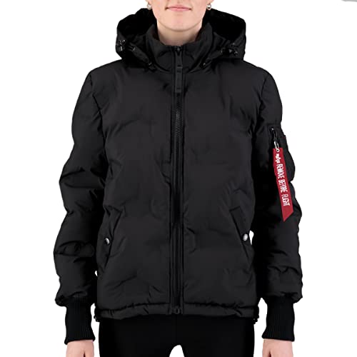 ALPHA INDUSTRIES Damska bluza z kapturem z logo Wmn Black, czarny, S