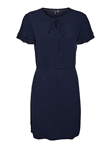 VERO MODA Damska sukienka VMCECILIA SS Short Dress WVN GA, Navy Blazer, L, granatowy blezer, L