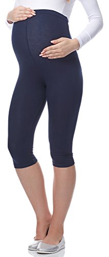 Be Mammy 3/4 Wiskozowe Legginsy Ciążowe BE-03 (Navy, 5XL)