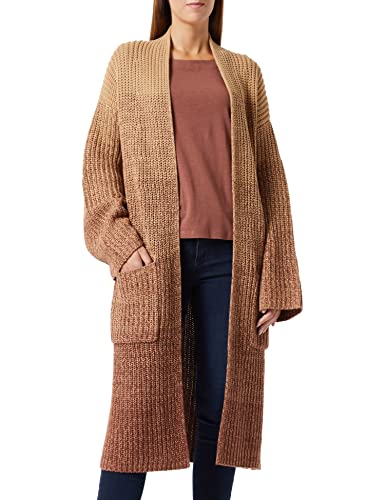 TOM TAILOR Damski Płaszcz z dzianiny 1032627, 30341 - Camel Knitted Gradient, XL
