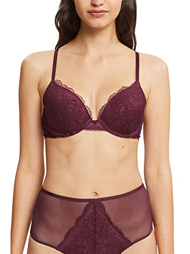 ESPRIT Bodywear Seasonal Lace RCS SEXY biustonosz push-up, kolor bordowy RED, 75 C