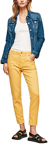 Pepe Jeans Fioletowe spodnie damskie, Żółty (połysk), 34W / 34L