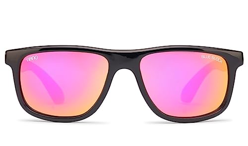 NANO Boing Okulary Unisex dla dzieci, Czarny/Malinowy, 49/17