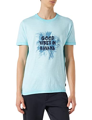 Pioneer Męski T-shirt z okrągłym dekoltem, Light Blue Washed, S