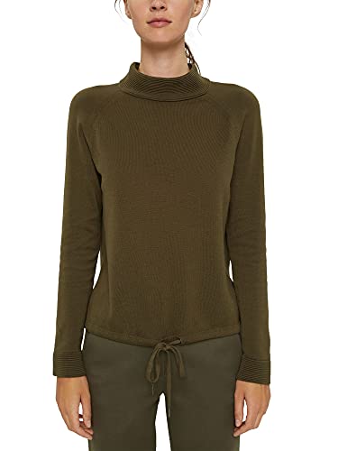 ESPRIT Sweter damski, 355/ciemny khaki., S