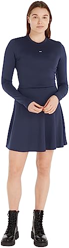 Tommy Jeans Damska sukienka Tjw Ls Fit & Flare, Ciemna granatowa, S