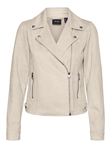 VERO MODA Vmjose damska kurtka motocyklowa ze sztucznego zamszu, brzoza, XS
