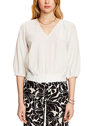 edc by ESPRIT Damska bluzka 053CC1F309, 110/OFF biała, XXL, 110/Off White, XXL