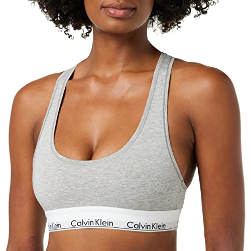 Calvin Klein Biustonosz damski Bralette bez fiszbin ze stretchem, szary (Grey Heather), XL