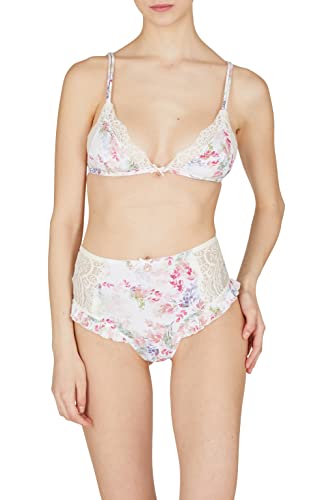 Emporio Armani Codzienny Charm Mikrofibra Stringi Hipster Panties Damskie, Kwiatowy nadruk jogurtowy, XL