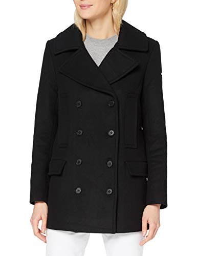 Superdry Damski płaszcz wełniany, Czarny, XXS