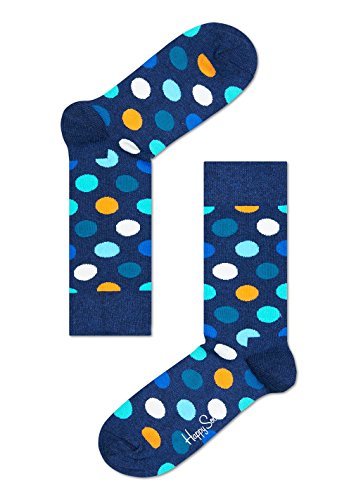 Happy Socks Big Dot, kolorowe i zabawne, Skarpety dla kobiet i mężczyzn, Niebieski-Pomarańczowy-Turkus (36-40)