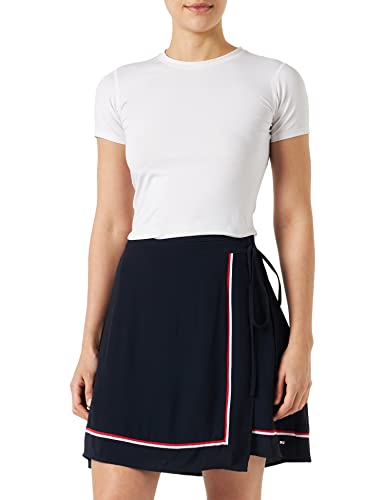 Tommy Hilfiger Damska krótka spódnica Vis Crepe Global STP Fit & Flare, Pustynne niebo, 66